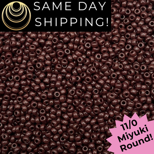 11-0409 Miyuki 11/0 Round Seed Beads Opaque Chocolate