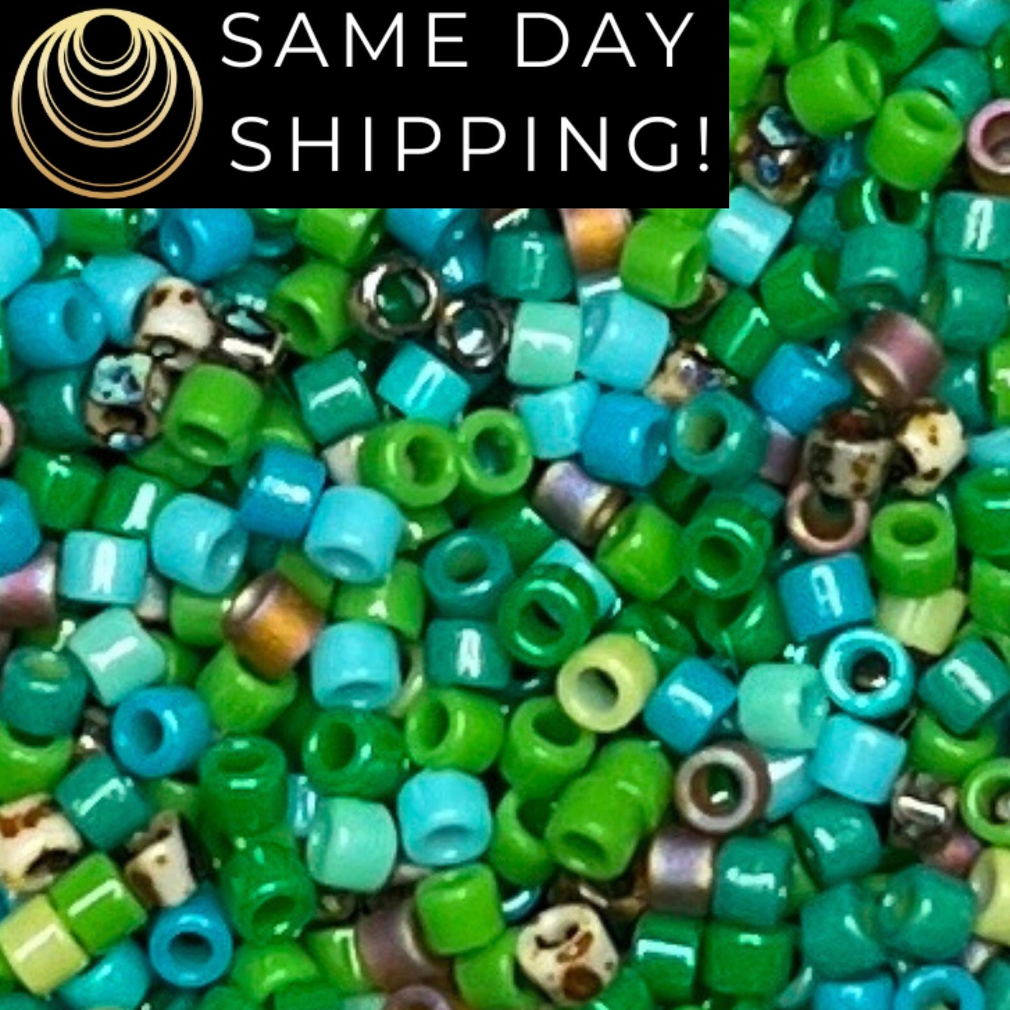 11/0 Miyuki Delica Beads Green Turquoise Mix! Exclusive Artifact Bead Company Mix!