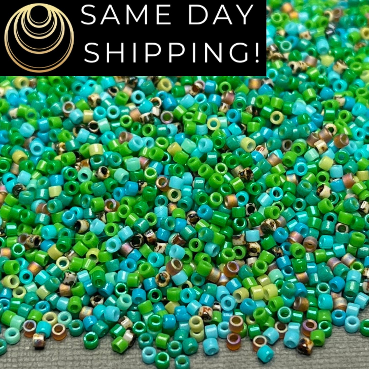 11/0 Miyuki Delica Beads Green Turquoise Mix! Exclusive Artifact Bead Company Mix!