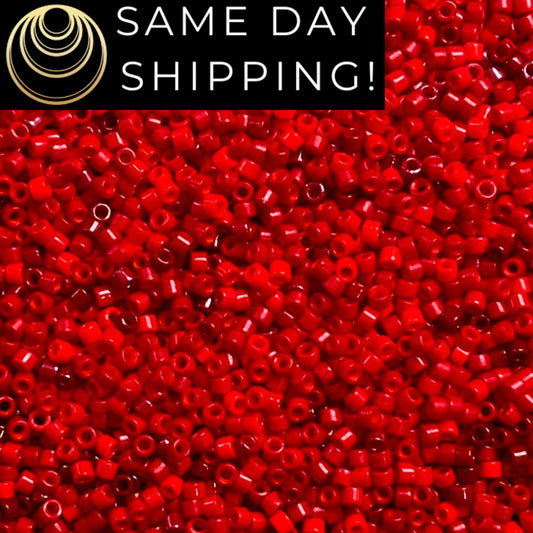 11/0 Miyuki Delica Beads Red Coral Mix! Exclusive Artifact Bead Company Mix!