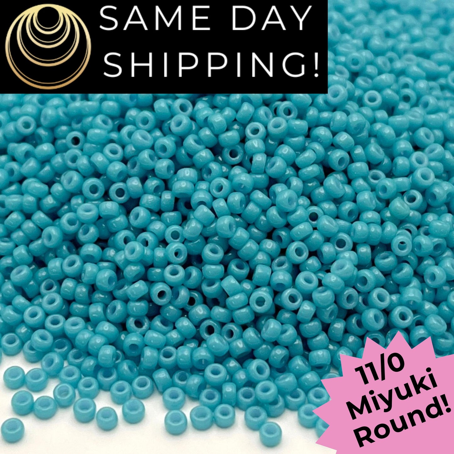 11-4478 Miyuki 11/0 Round Seed Beads Duracoat Dyed Opaque Nile Blue