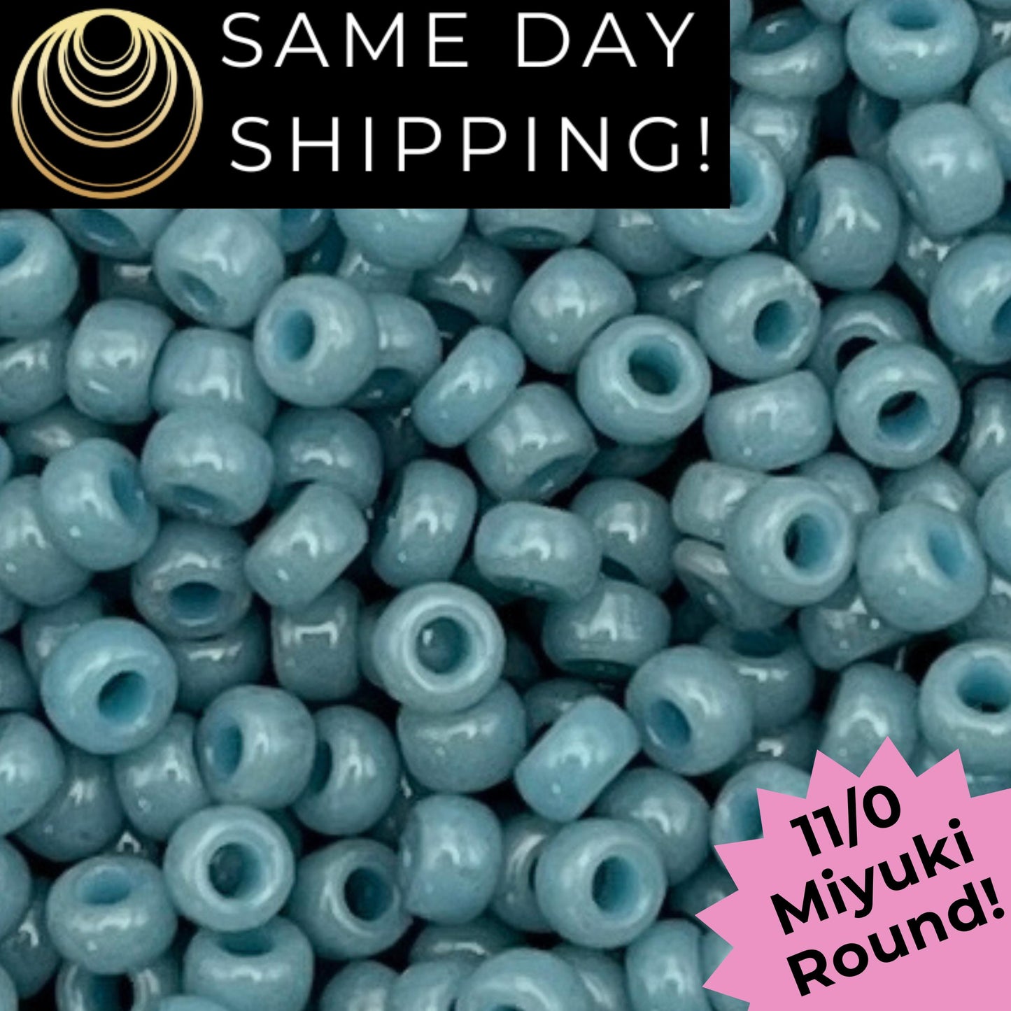 11-4479 Miyuki 11/0 Round Seed Beads Duracoat Opaque Dyed Moody Blue