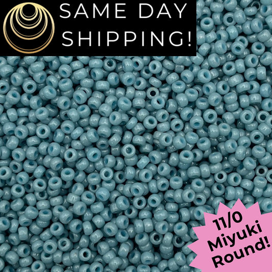 11-4479 Miyuki 11/0 Round Seed Beads Duracoat Opaque Dyed Moody Blue