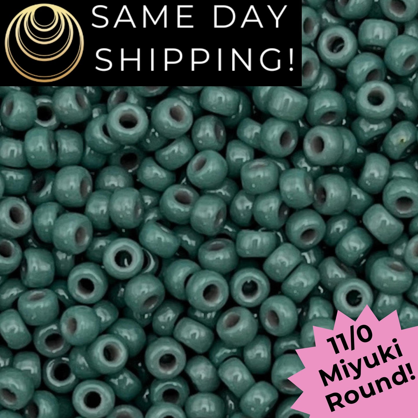 11-4481 Miyuki 11/0 Round Seed Beads Duracoat Opaque Dyed Eucalyptus