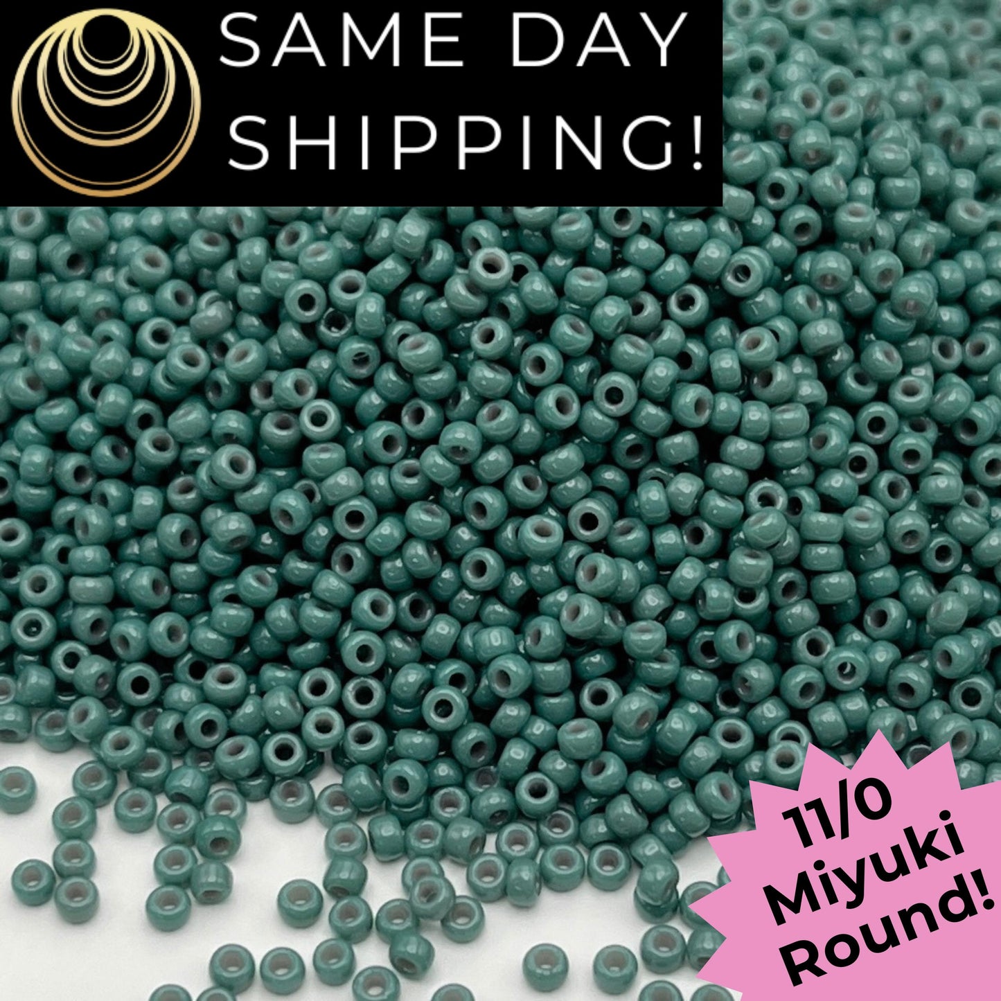 11-4481 Miyuki 11/0 Round Seed Beads Duracoat Opaque Dyed Eucalyptus