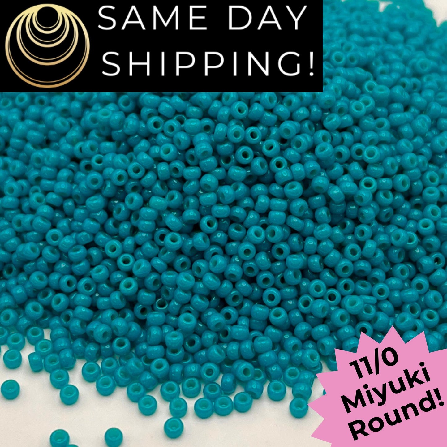 11-4483 Miyuki 11/0 Round Seed Beads Duracoat Opaque Dyed Azure