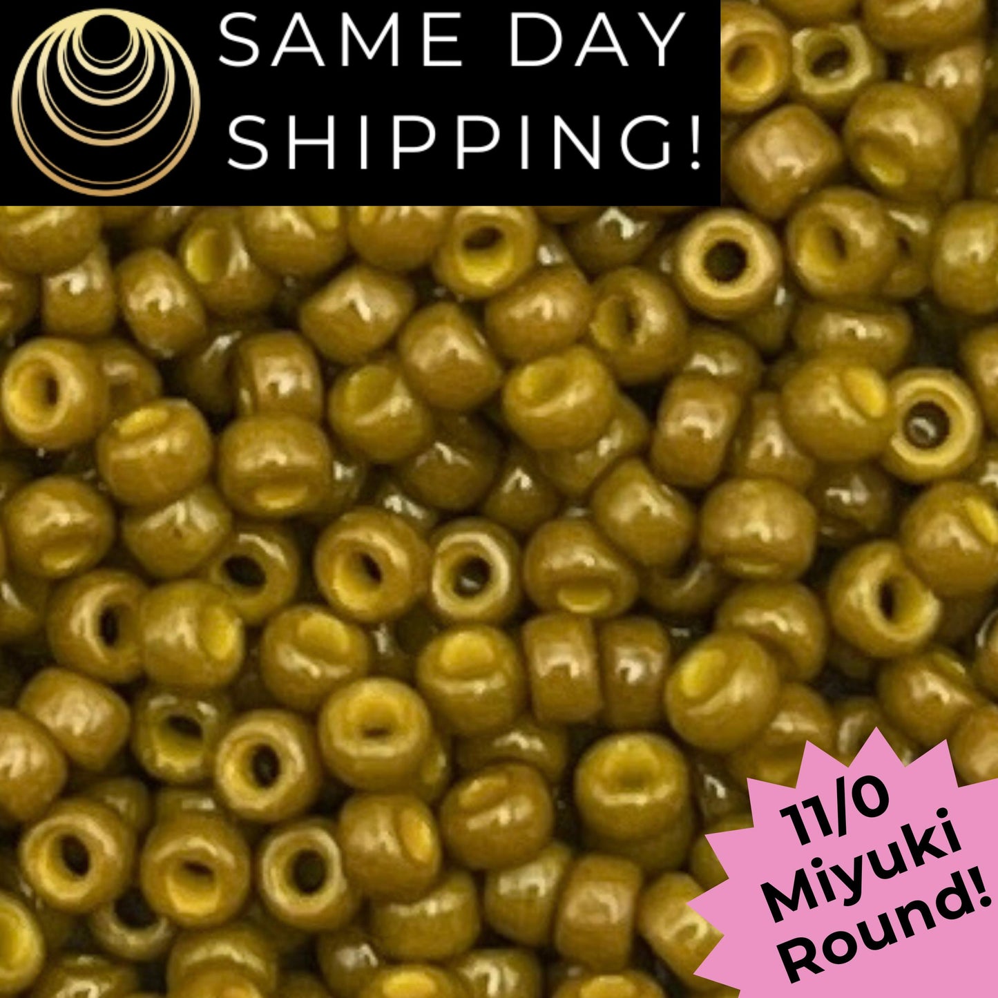 11-4491 Miyuki 11/0 Round Seed Beads Duracoat Opaque Dyed Spanish Olive