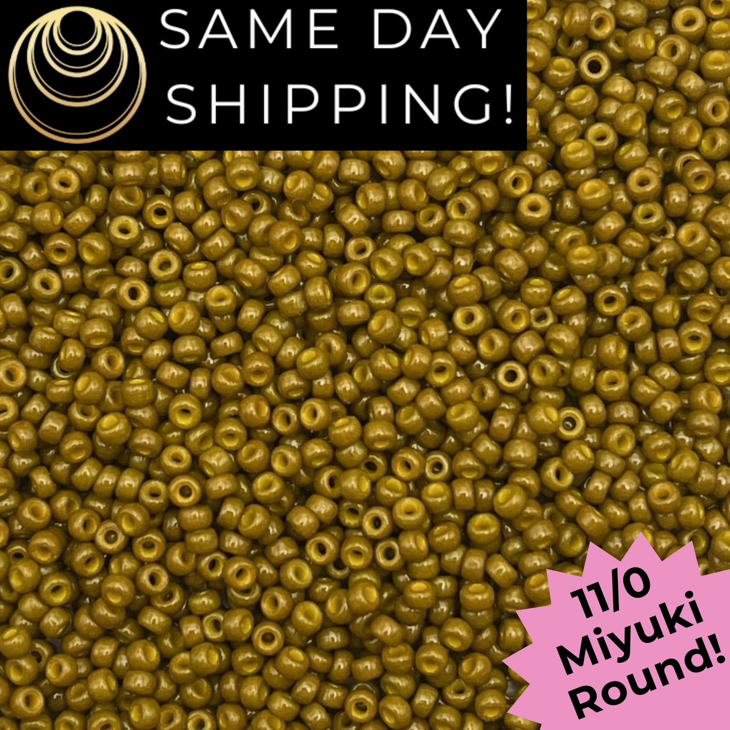 11-4491 Miyuki 11/0 Round Seed Beads Duracoat Opaque Dyed Spanish Olive