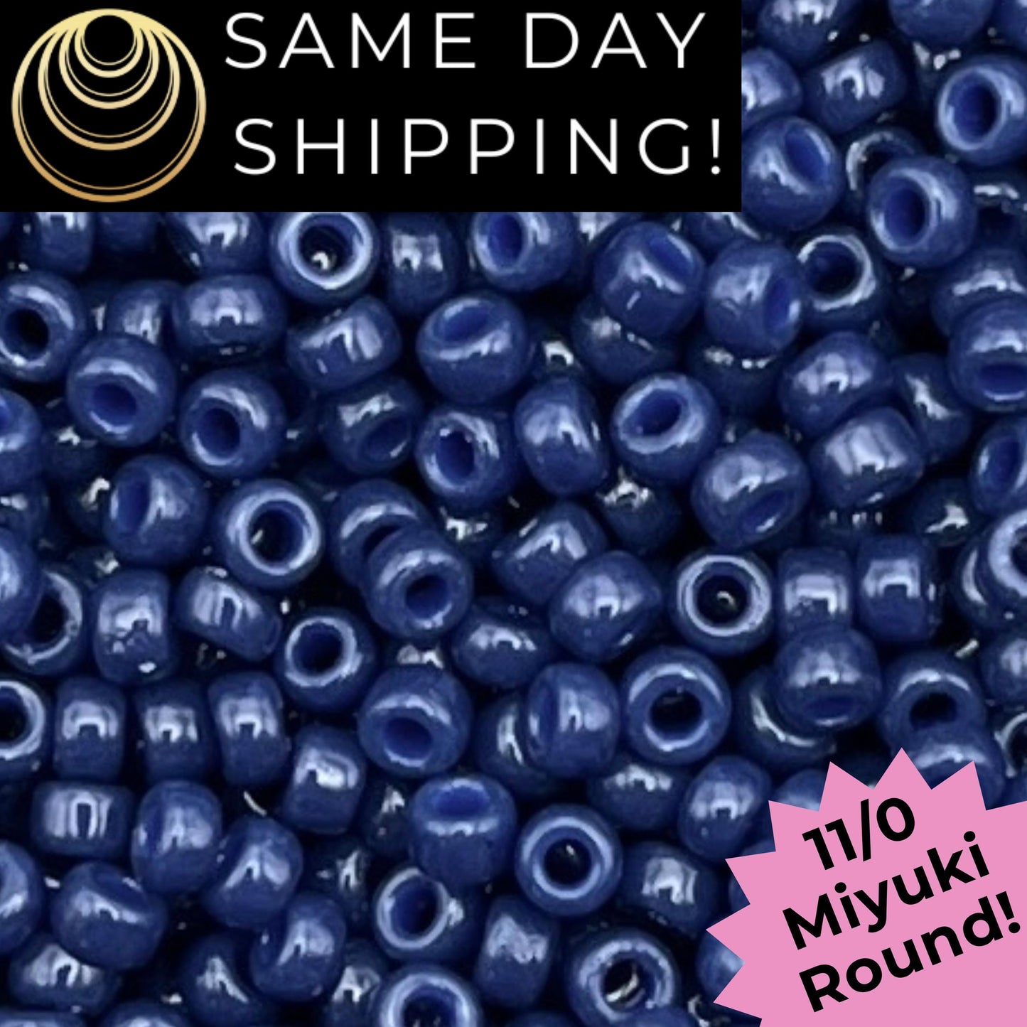 11-4493 Miyuki 11/0 Round Seed Beads Duracoat Opaque Dyed Navy Blue
