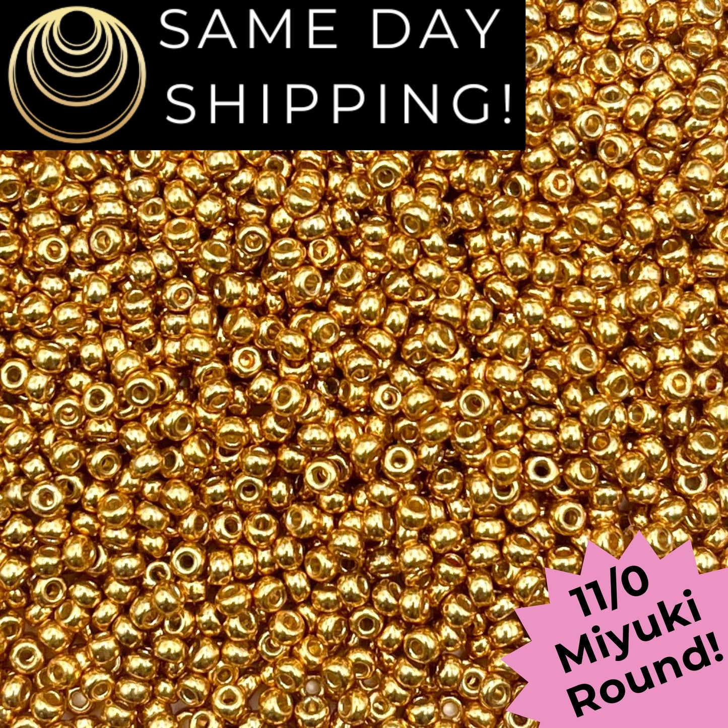 11-4203 Miyuki 11/0 Round Seed Beads Duracoat Galvanized Yellow Gold