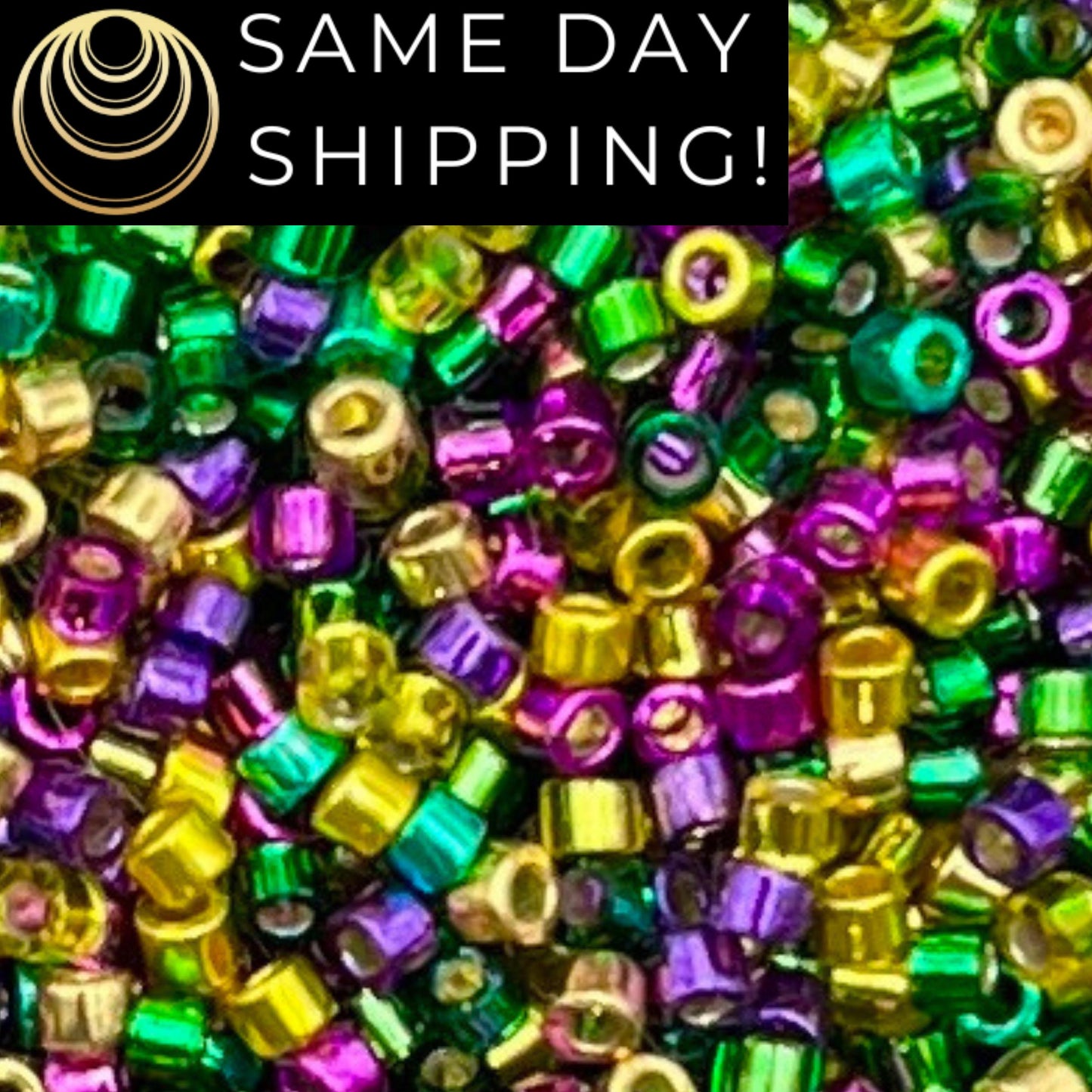 11/0 Miyuki Delica Beads Mardi Gras Mix Exclusive Artifact Bead Company Mix!