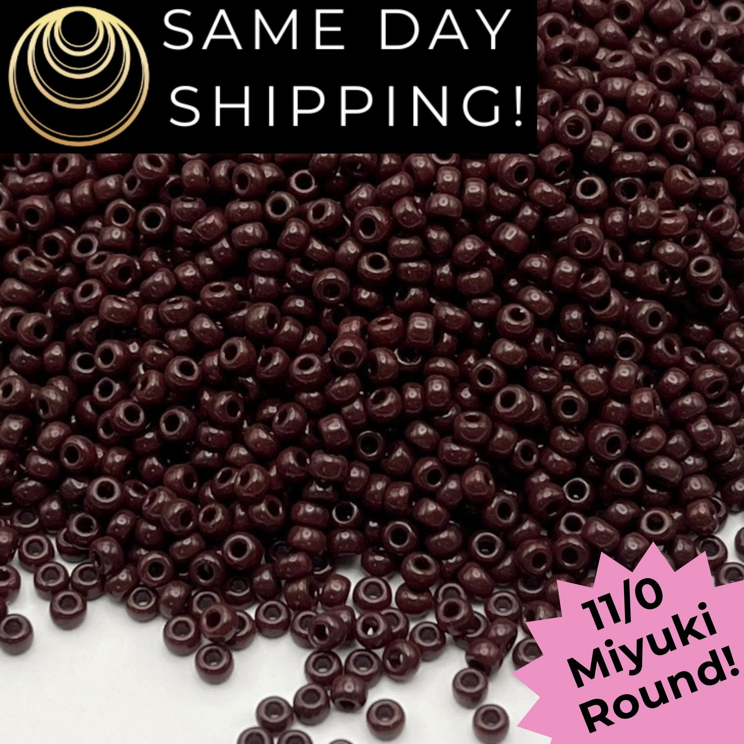 11-0409 Miyuki 11/0 Round Seed Beads Opaque Chocolate
