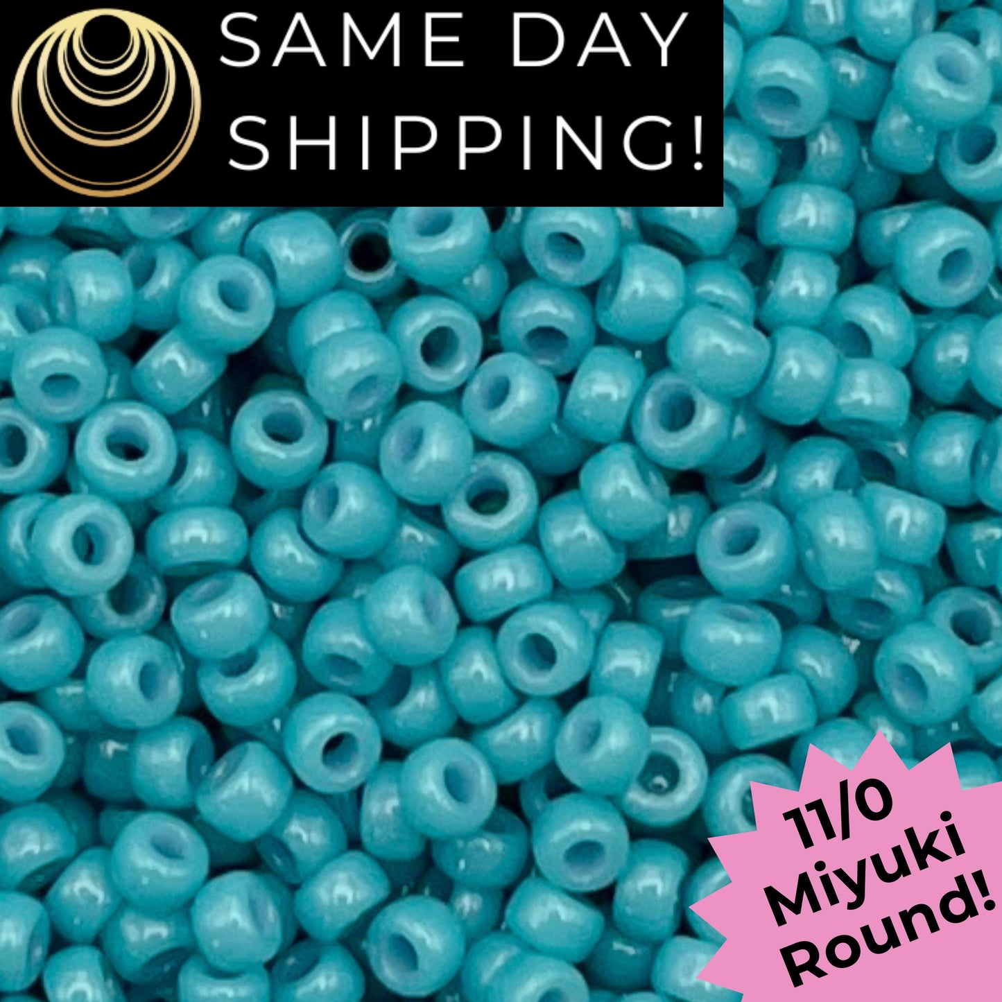 11-4478 Miyuki 11/0 Round Seed Beads Duracoat Dyed Opaque Nile Blue