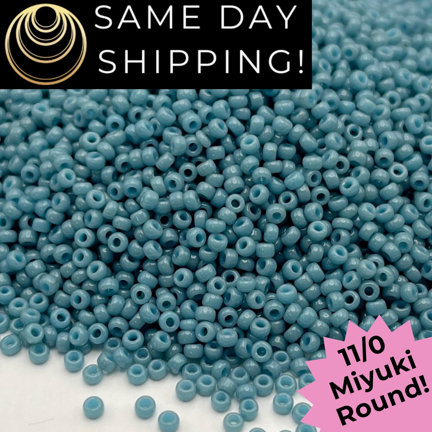 11-4479 Miyuki 11/0 Round Seed Beads Duracoat Opaque Dyed Moody Blue