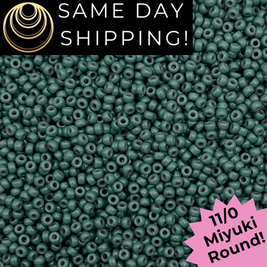 11-4481 Miyuki 11/0 Round Seed Beads Duracoat Opaque Dyed Eucalyptus