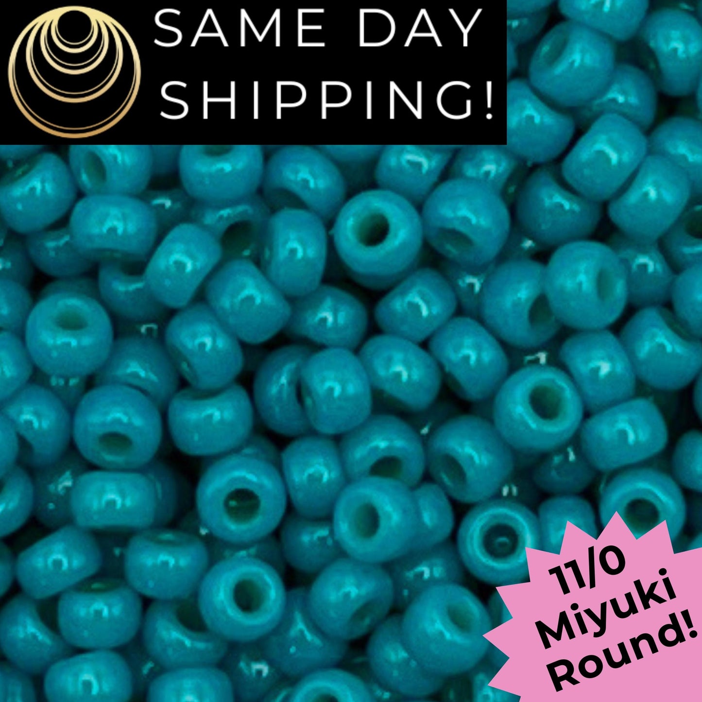 11-4483 Miyuki 11/0 Round Seed Beads Duracoat Opaque Dyed Azure