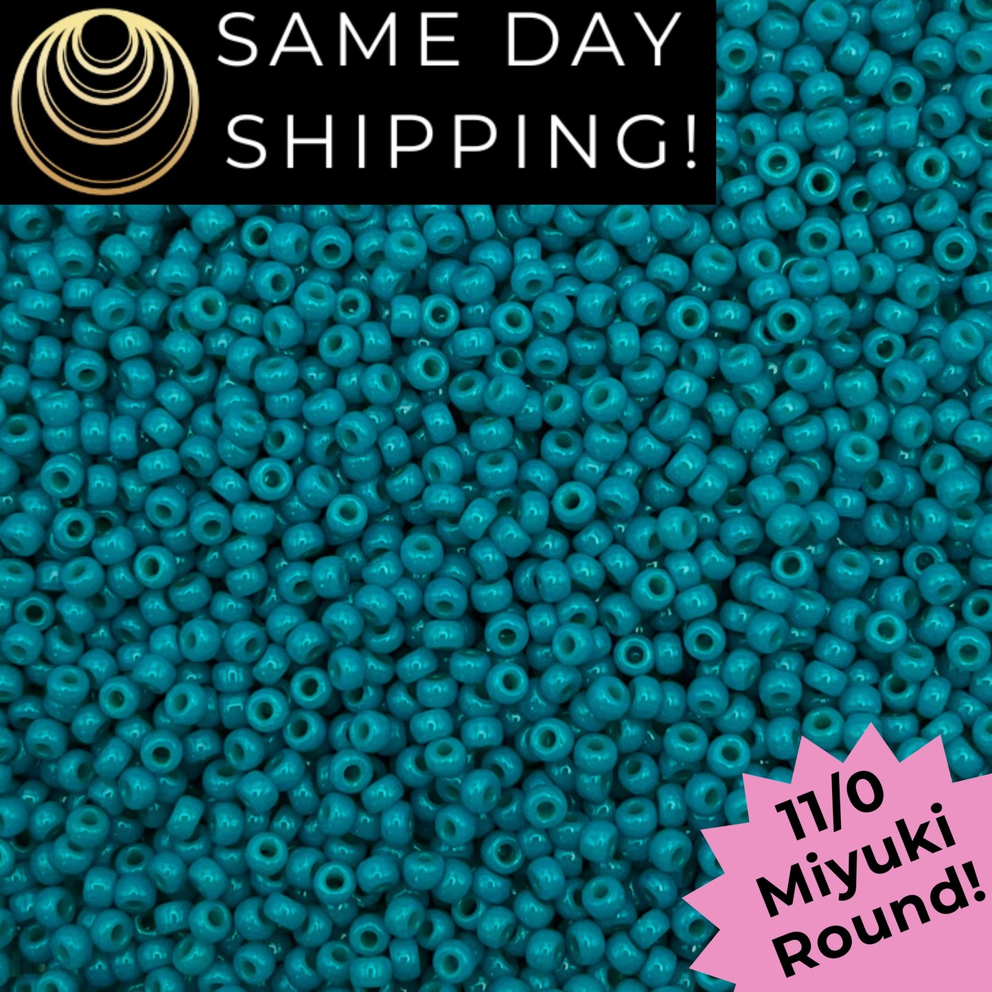 11-4483 Miyuki 11/0 Round Seed Beads Duracoat Opaque Dyed Azure