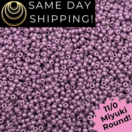 11-4489 Miyuki 11/0 Round Seed Beads Duracoat Opaque Dyed Dark Orchid