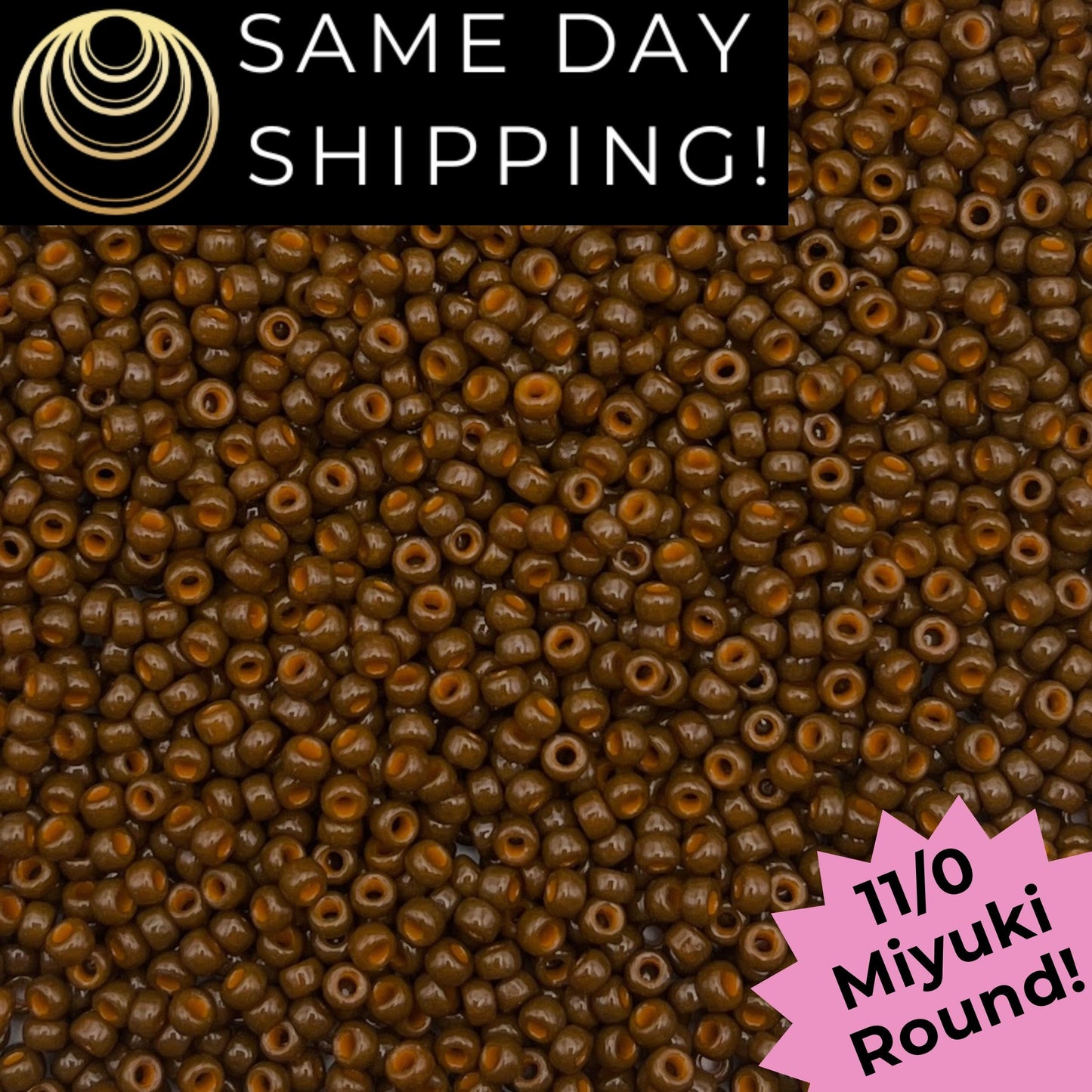11-4492 Miyuki 11/0 Round Seed Beads Duracoat Opaque Dyed Cognac