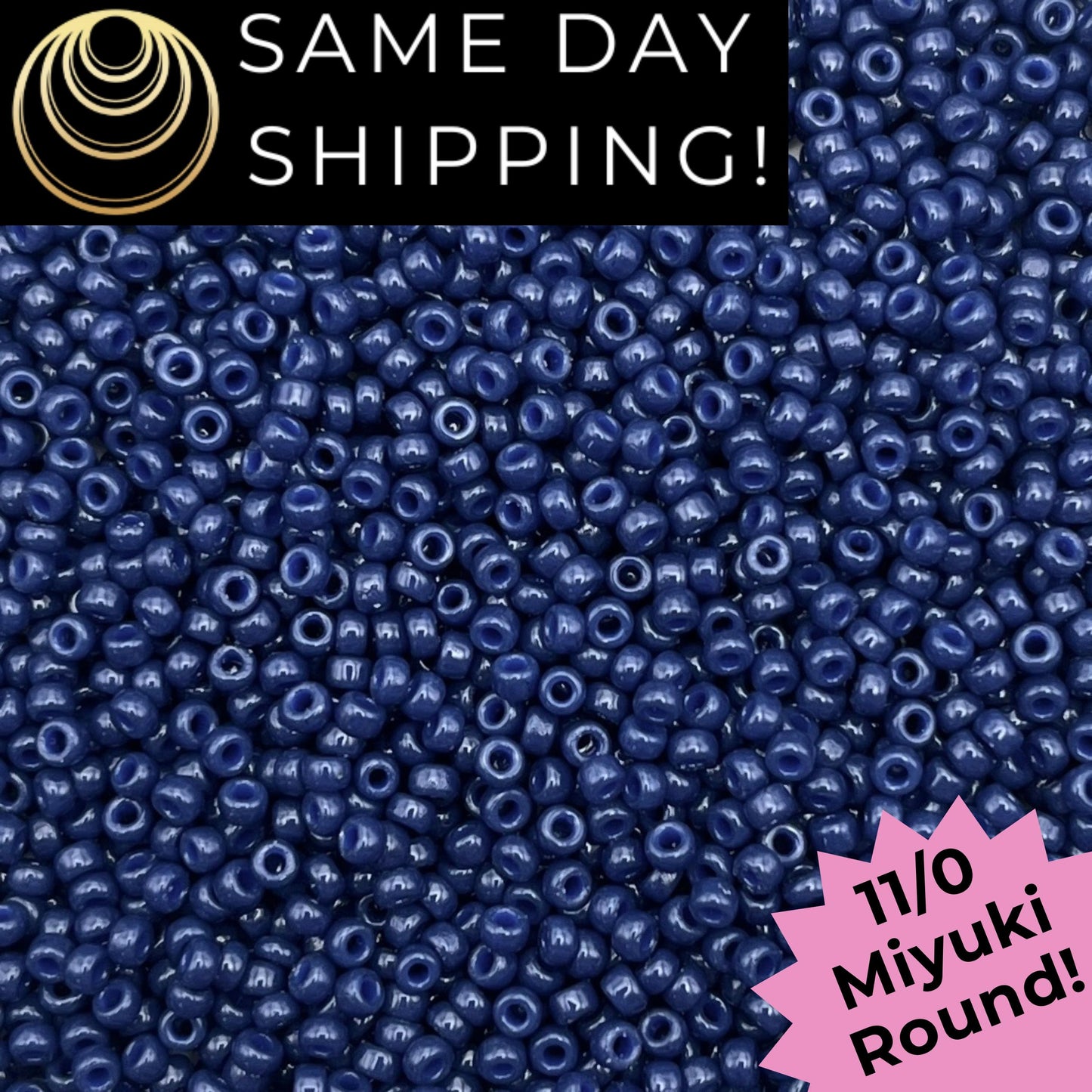11-4493 Miyuki 11/0 Round Seed Beads Duracoat Opaque Dyed Navy Blue