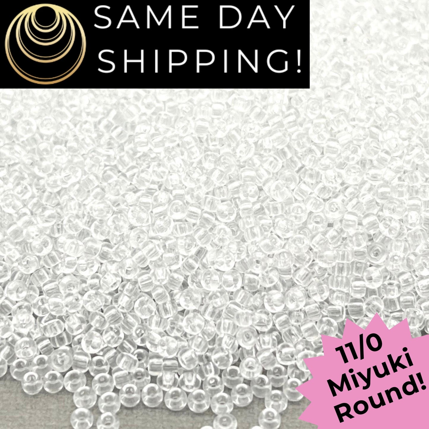 11-0131 Miyuki 11/0 Round Seed Beads Crystal Clear