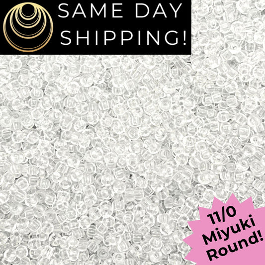 11-0131 Miyuki 11/0 Round Seed Beads Crystal Clear