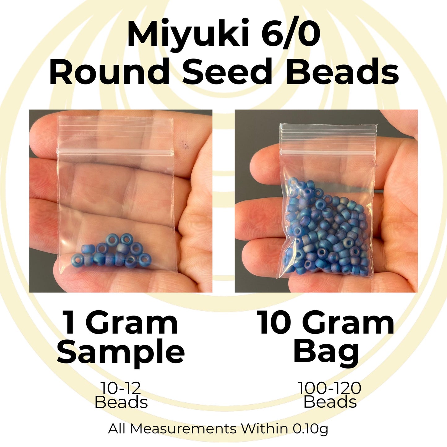 6-4511 Miyuki 6/0 Round Beads, Smoky Black Picasso