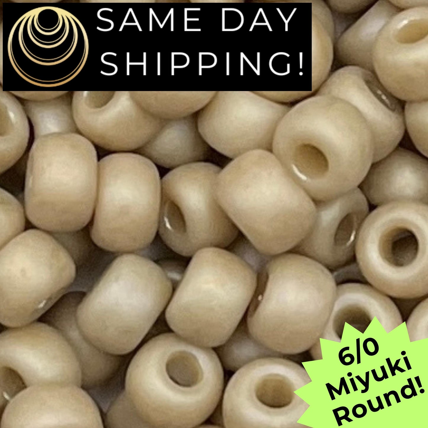 6-4691 6/0 Miyuki Round Beads Opaque Frosted Glaze Ivory AB