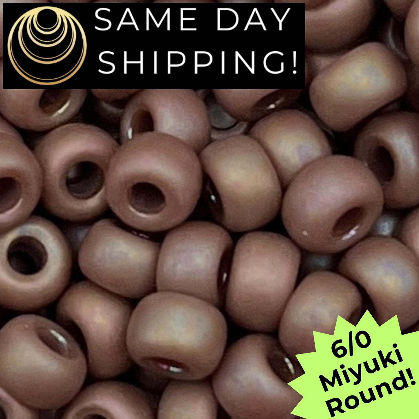 6-4694 6/0 Miyuki Round Beads Opaque Frosted Glaze Hazelnut AB
