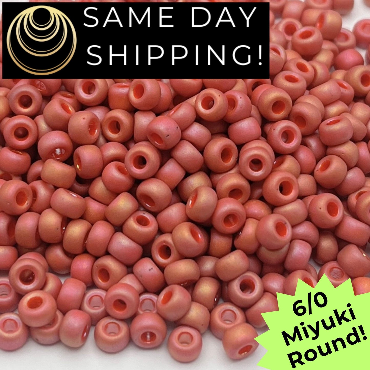 6-4695 6/0 Miyuki Round Beads Opaque Frosted Glaze Cardinal AB