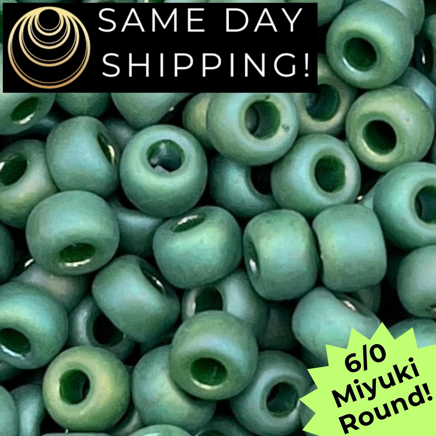6-4699 6/0 Miyuki Round Beads Opaque Frosted Glaze Pine AB