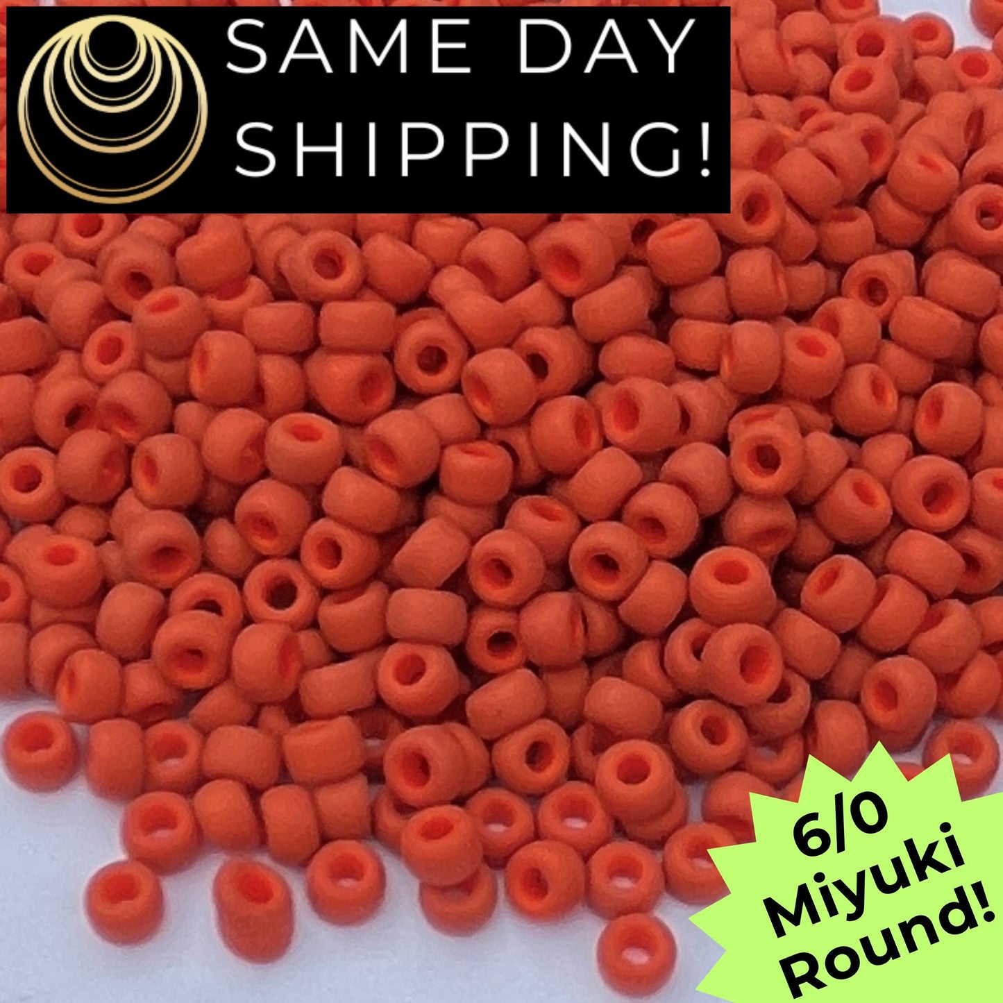 6-1236 6/0 Miyuki Round Beads Opaque Matte Terra Cotta