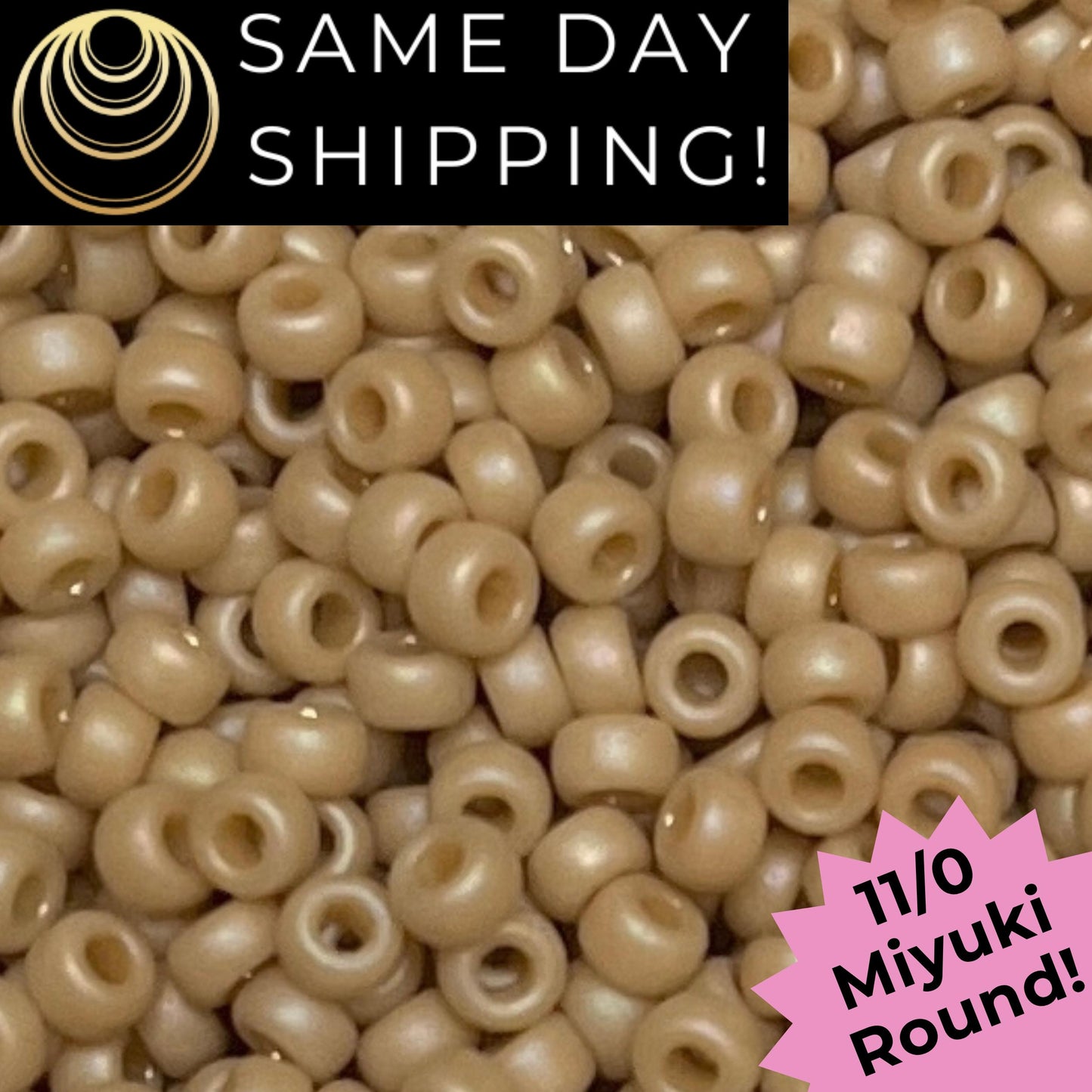 11-4691 Miyuki 11/0 Round Seed Beads Matte Glazed Adobe Sand Rainbow