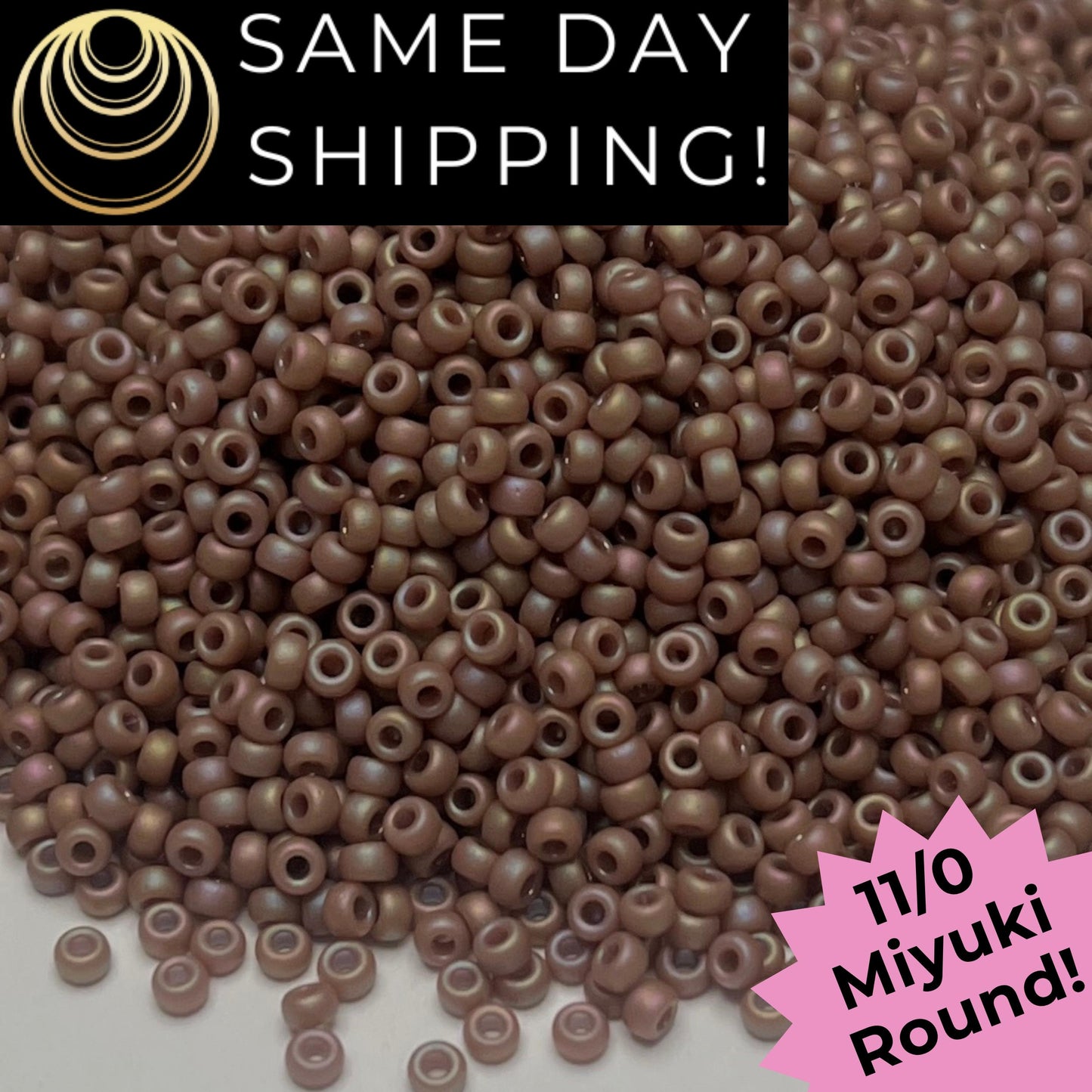 11-4694 Miyuki 11/0 Round Seed Beads Matte Glazed Hazelnut Rainbow