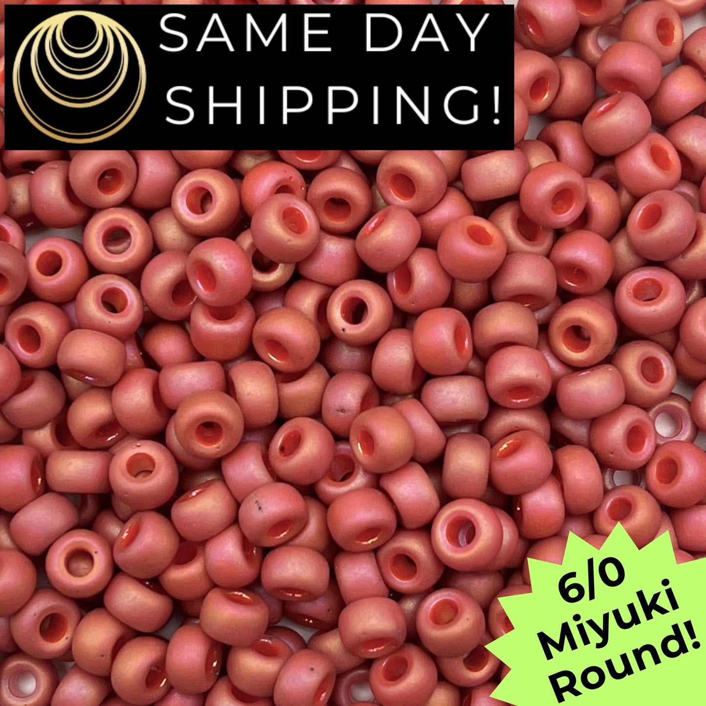 6-4695 6/0 Miyuki Round Beads Opaque Frosted Glaze Cardinal AB