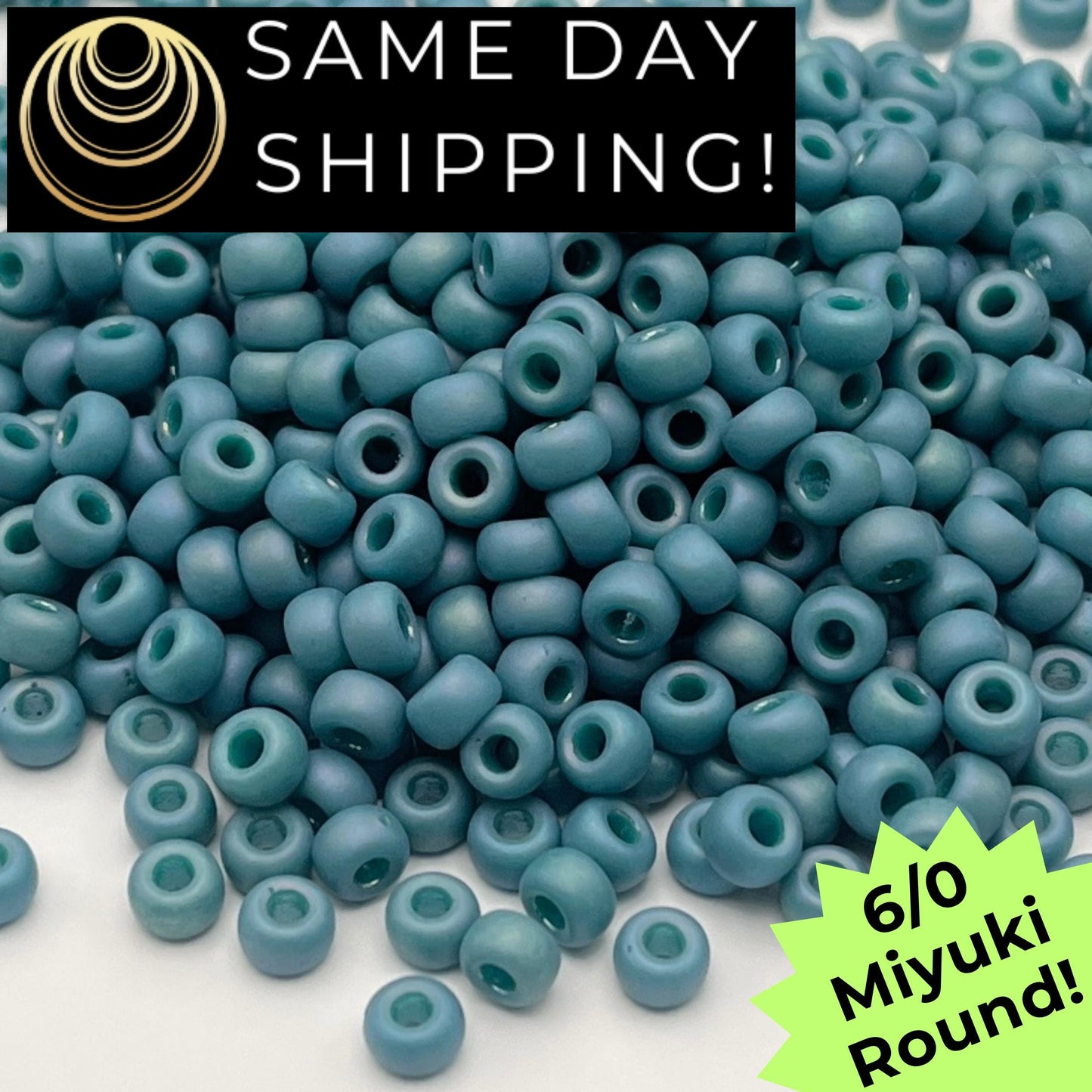 6-4702 6/0 Miyuki Round Beads Opaque Frosted Glaze Surf AB