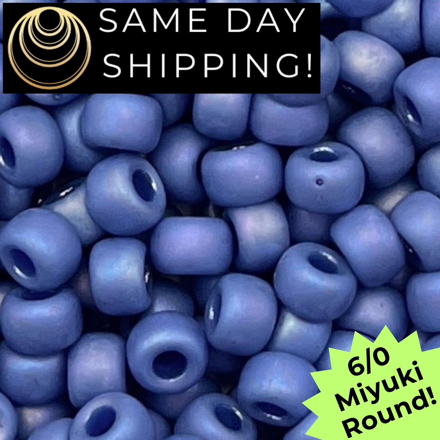 6-4704 6/0 Miyuki Round Beads Opaque Frosted Glazed Hydrangea Blue AB