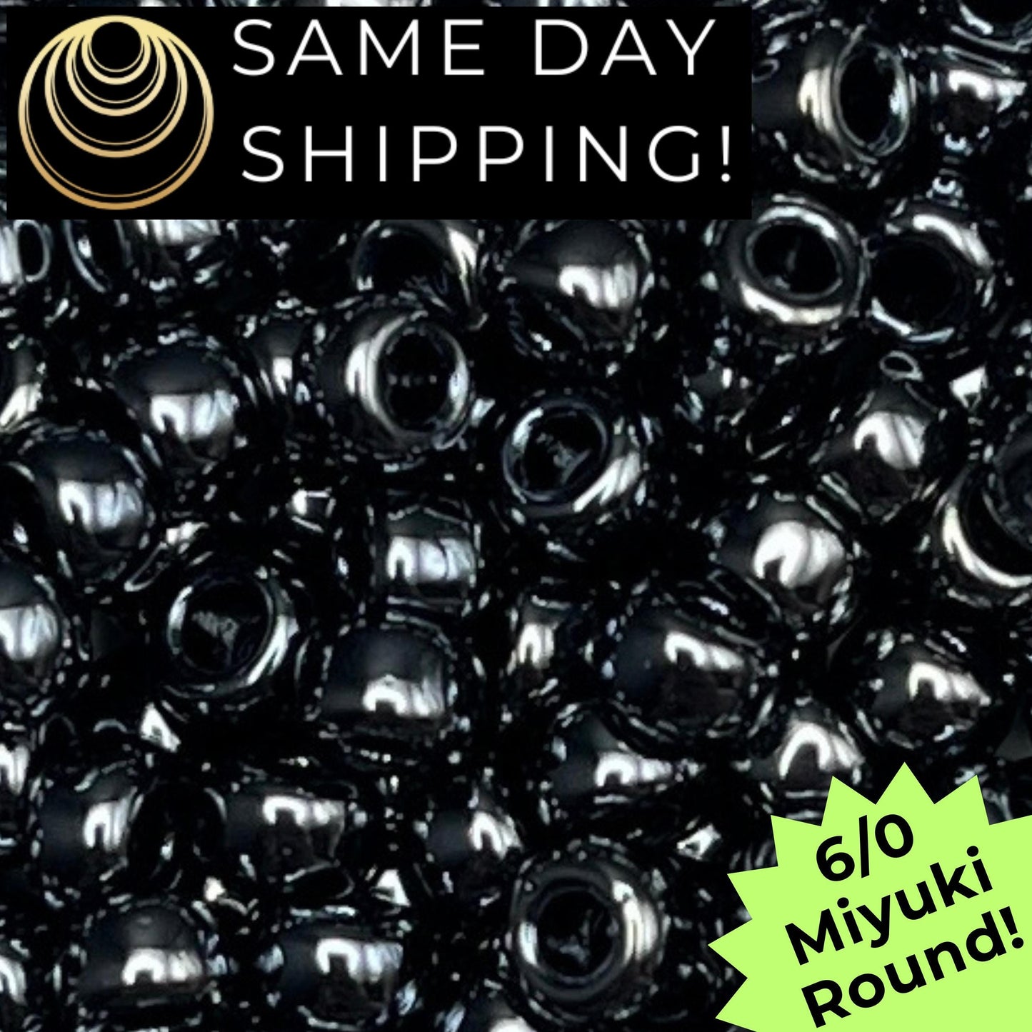 6-0451 6/0 Miyuki Round Seed Beads, Gunmetal