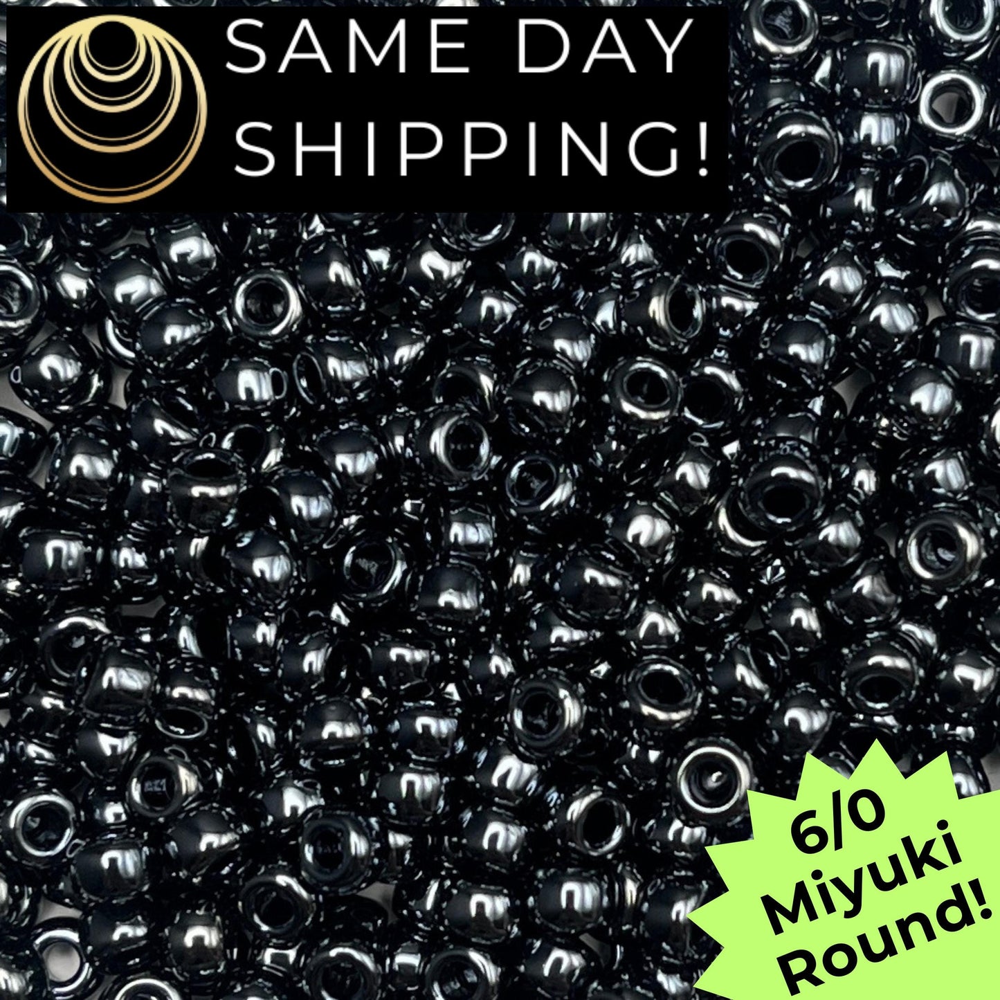 6-0451 6/0 Miyuki Round Seed Beads, Gunmetal
