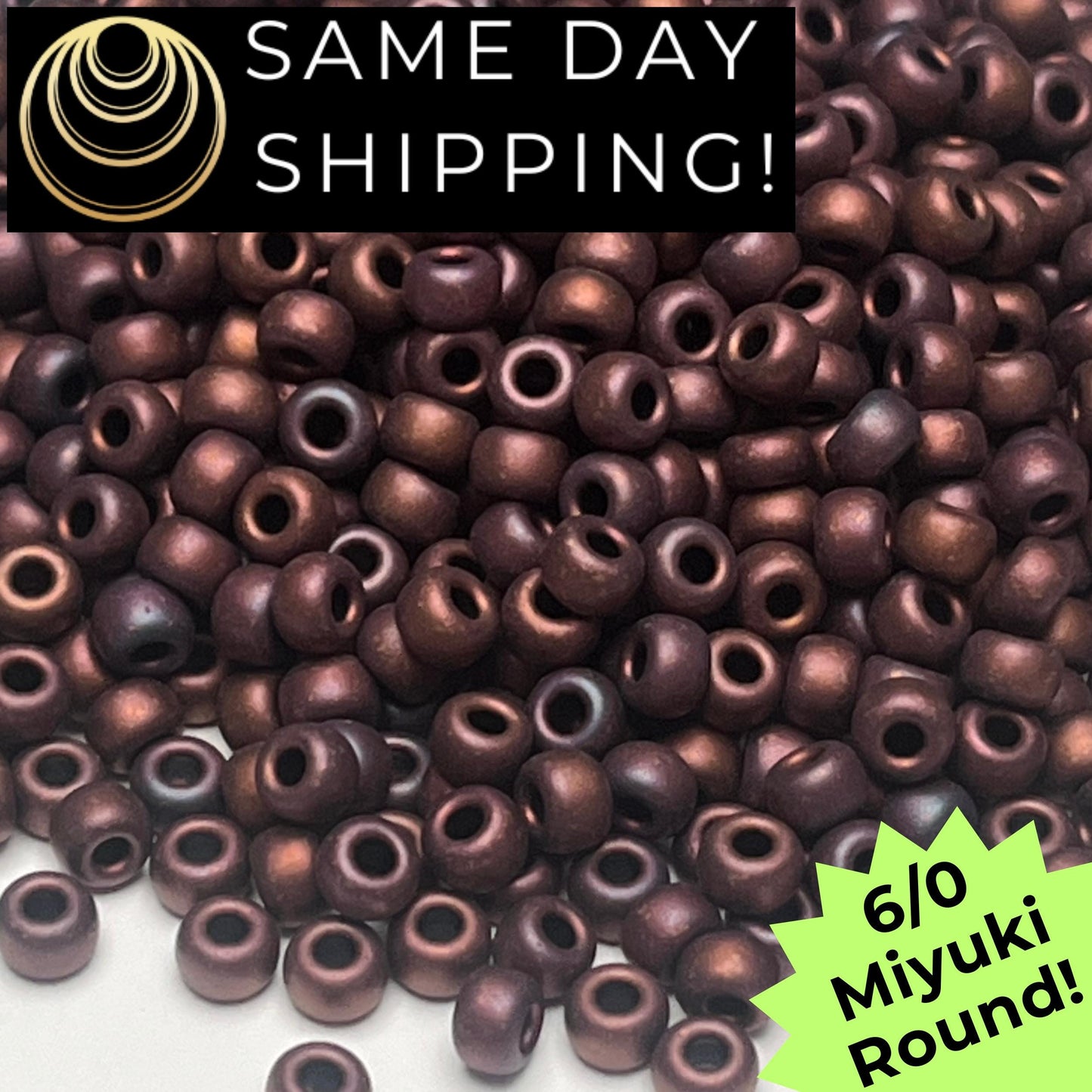 6-2005 6/0 Miyuki Round Beads Matte Metallic Dark Raspberry Iris