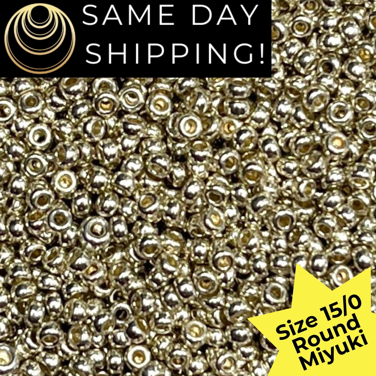 15-4201 15/0 Miyuki Round Rocaille Seed Beads Duracoat Galvanized Silver