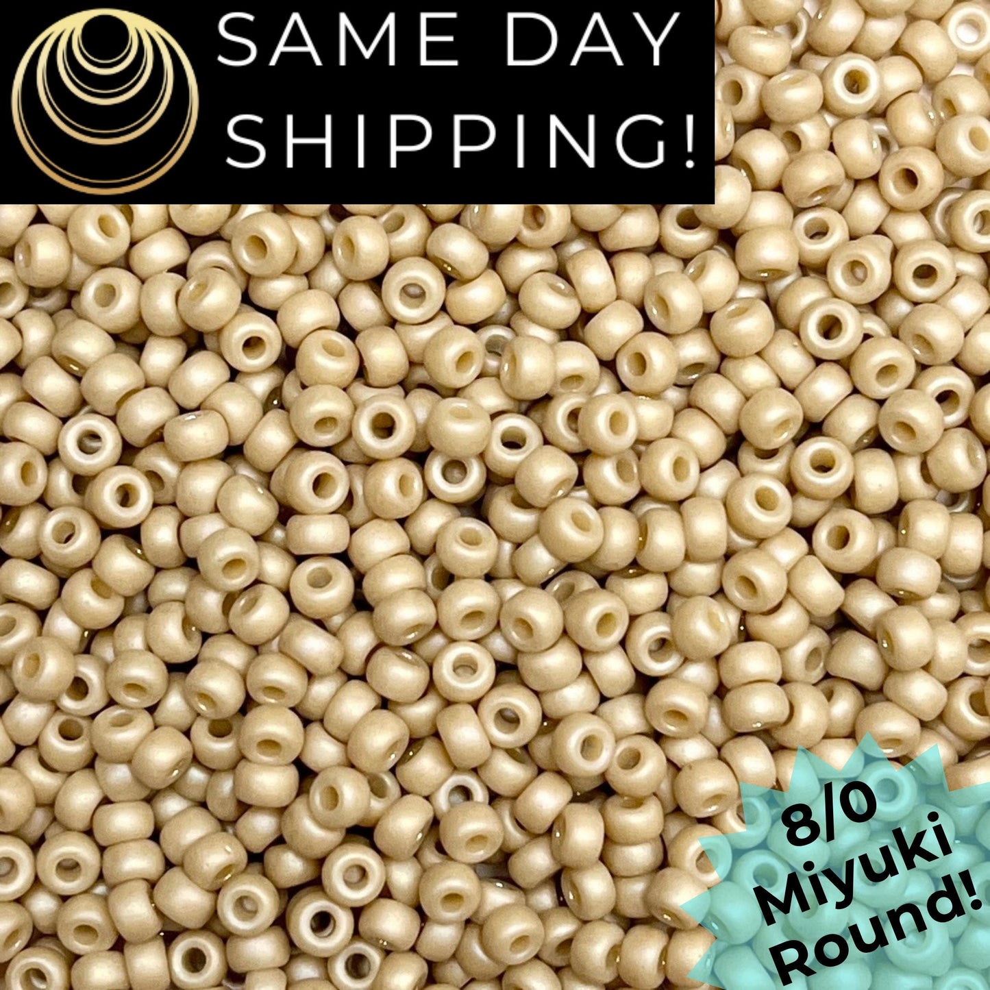 8-4691 Miyuki 8/0 Round Beads, Frosted Opaque Glazed Ivory Rainbow