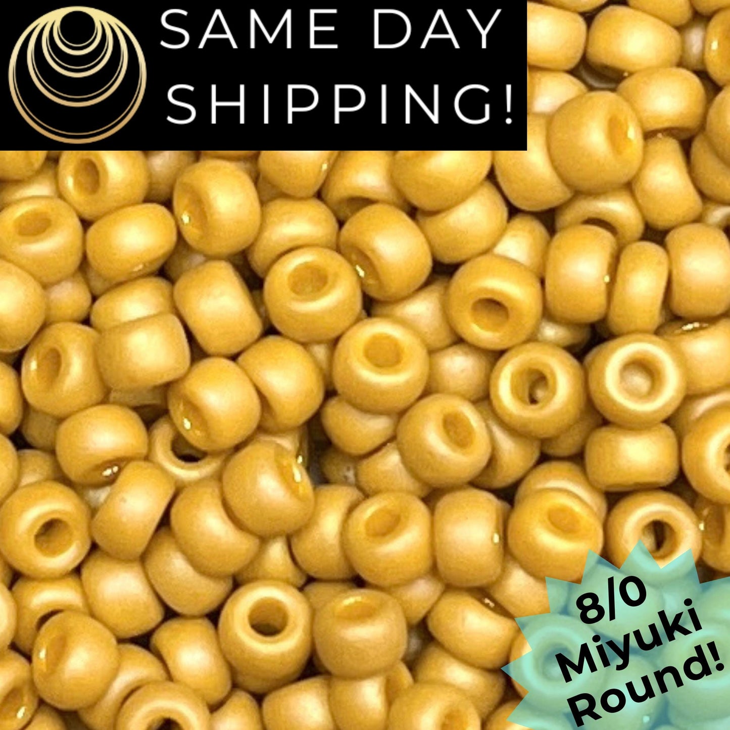 8-4692 Miyuki 8/0 Round Beads, Frosted Opaque Glazed Yellow Rainbow