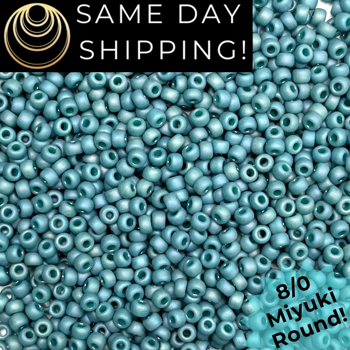 8-4702 Miyuki 8/0 Round Beads, Frosted Opaque Glazed Peacock Rainbow