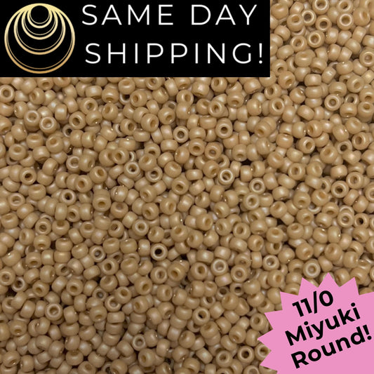 11-4691 Miyuki 11/0 Round Seed Beads Matte Glazed Adobe Sand Rainbow