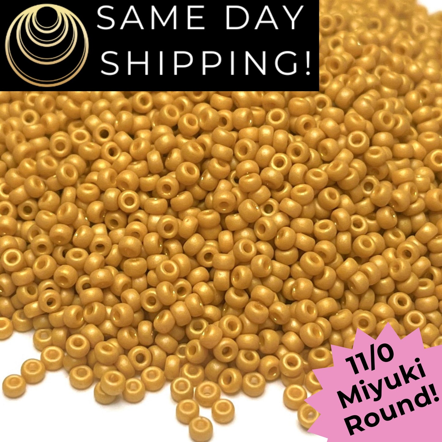 11-4692 Miyuki 11/0 Round Seed Beads Frosted Glazed Yellow Citron Rainbow