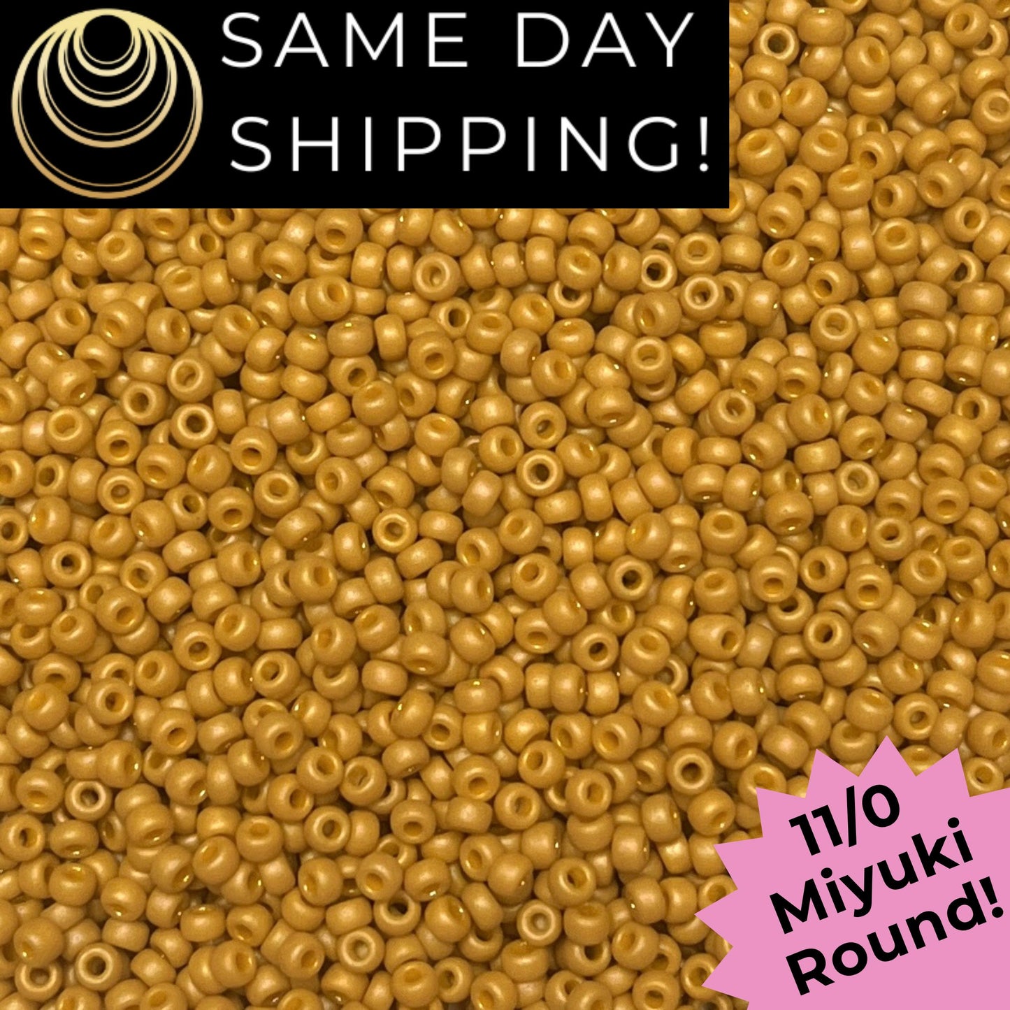 11-4692 Miyuki 11/0 Round Seed Beads Frosted Glazed Yellow Citron Rainbow