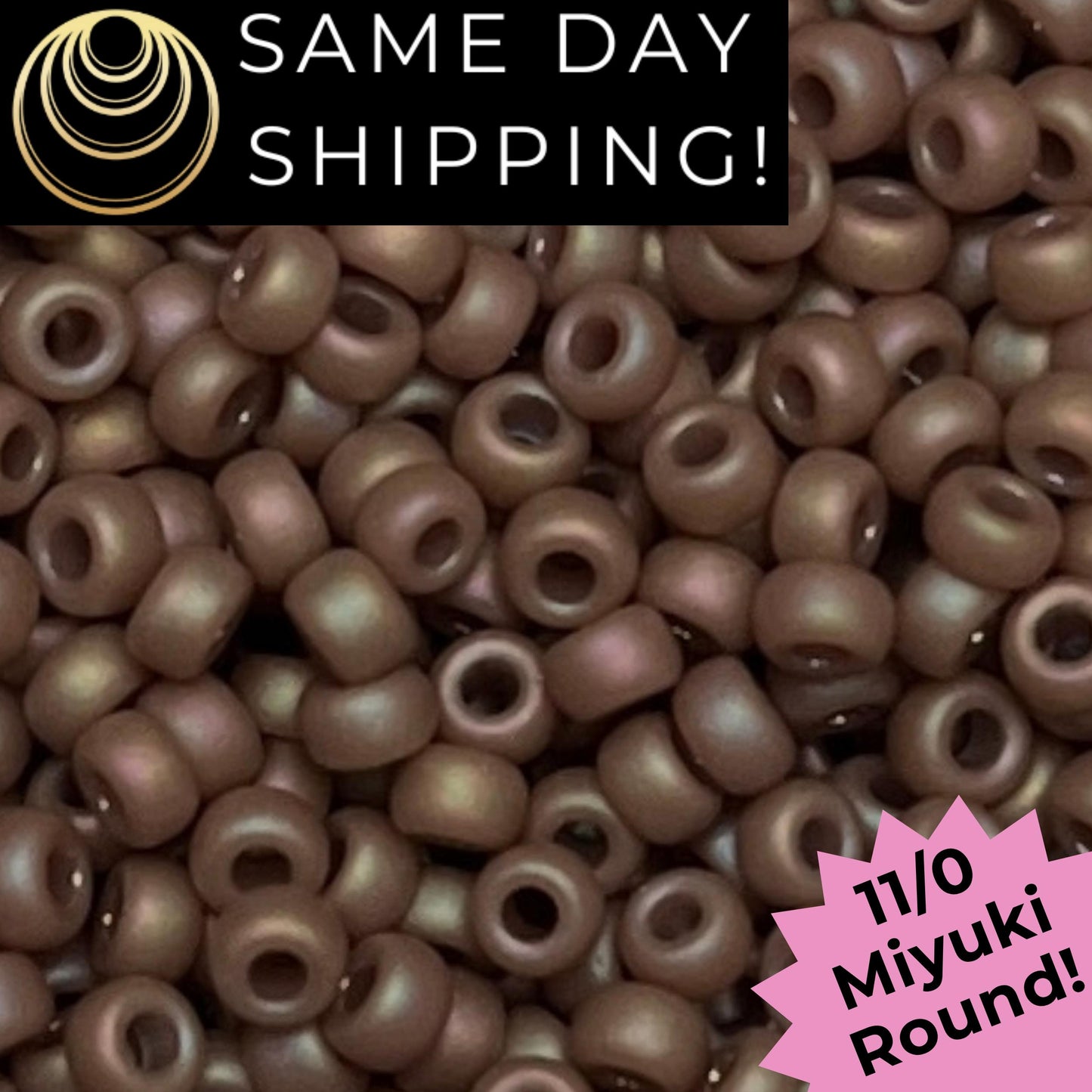 11-4694 Miyuki 11/0 Round Seed Beads Matte Glazed Hazelnut Rainbow