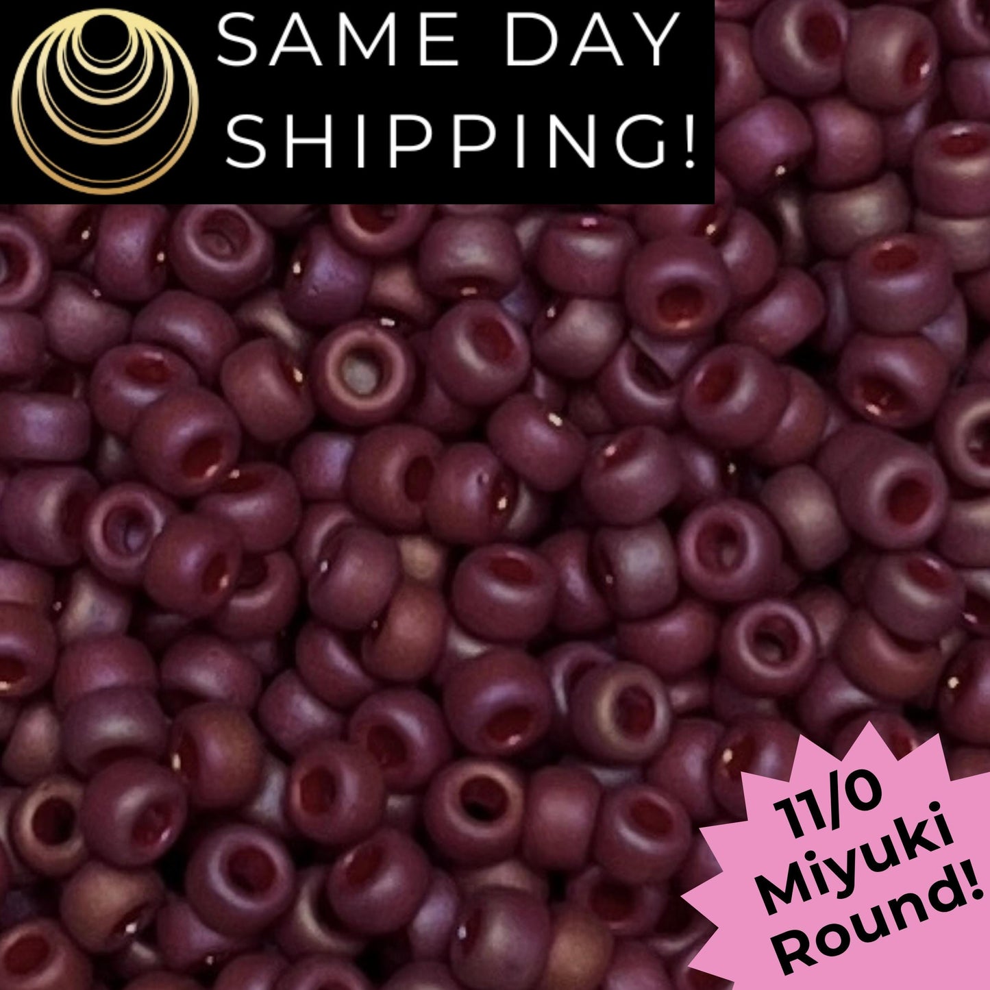 11-4696 Miyuki 11/0 Round Seed Beads Matte Frosted Glazed Raspberry Rainbow