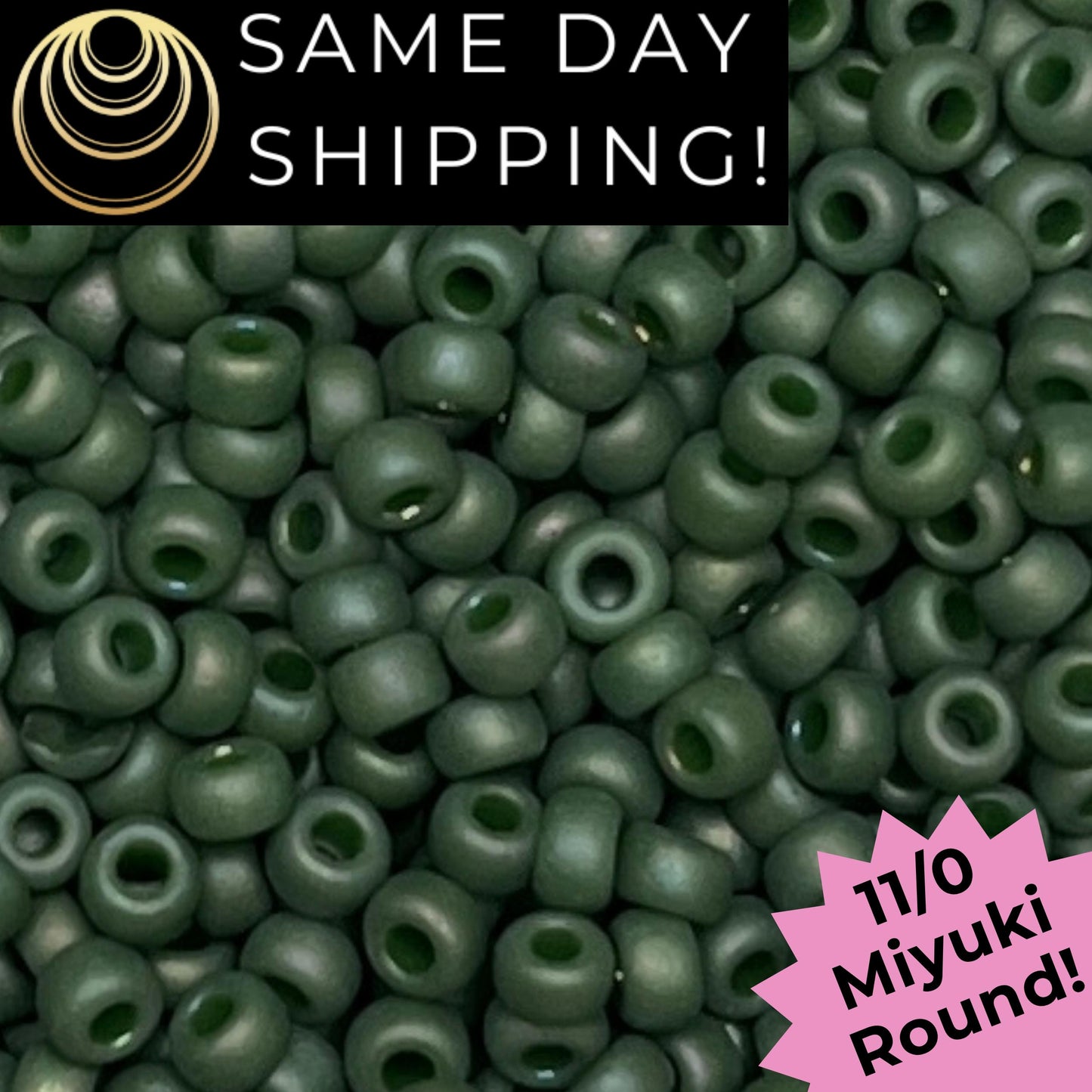 11-4700 Miyuki 11/0 Round Seed Beads Frosted Glazed Basil Rainbow